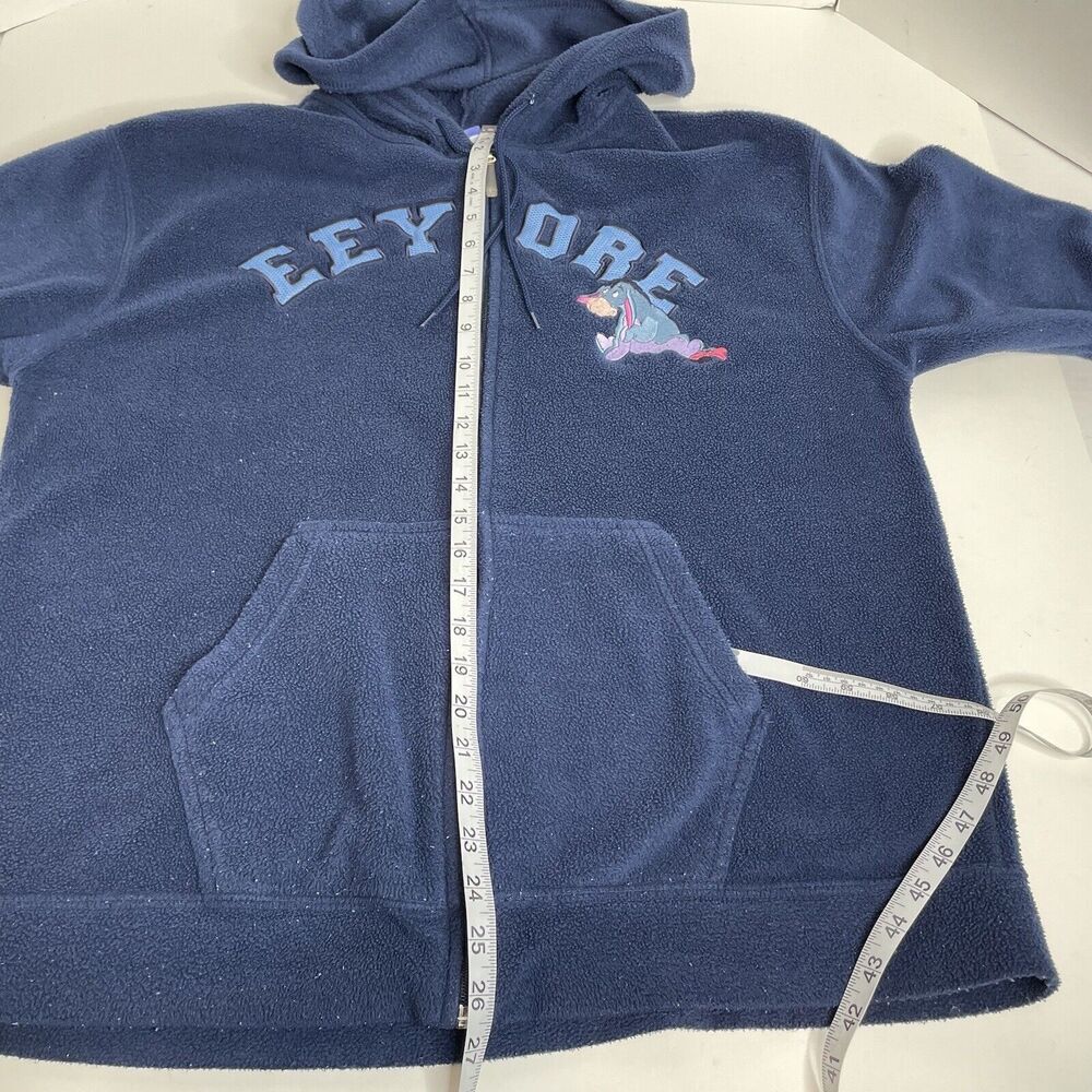 Eeyore Full Zip Hoodie Sweatshirt, Womens 1X, Dark Blue, Disney, Long Sleeve - Picture 8 of 9